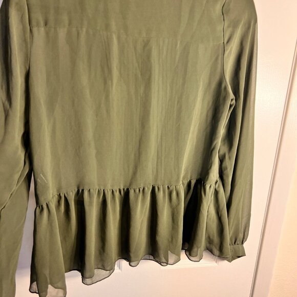 COPY - Who What Wear Olive Green Sheer Fabric Girls Top Sku 1055 Size XS - Picture 12 of 12